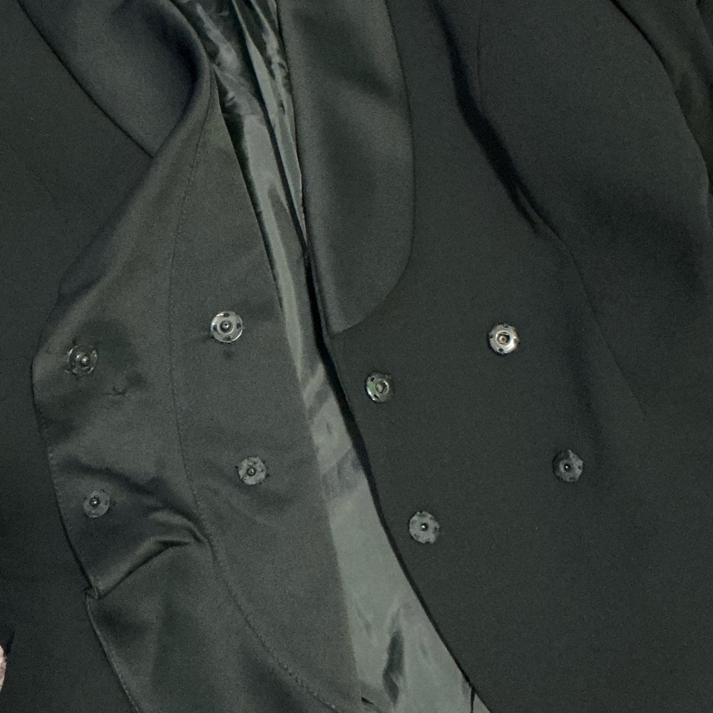 ARTHUR S. LEVINE TAHARI LUXE Lester Tuxedo Blazer 12 20.5” p2p Black $320 NWT - Picture 8 of 14